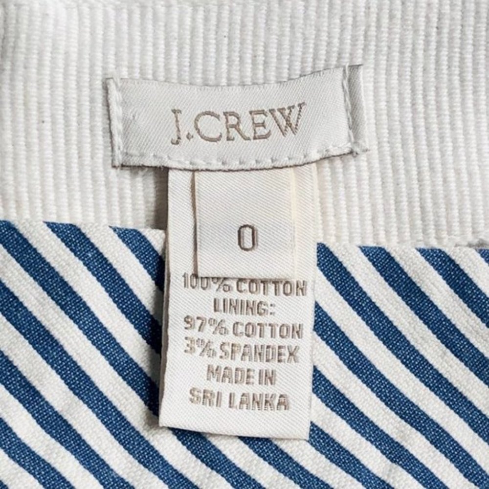 J. Crew Stripe Seersucker Skirt Blue Off White 0 - Picture 5 of 7